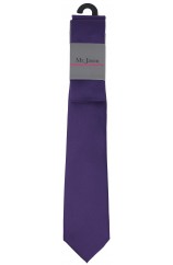  Mr Jason Matching Plain Purple Polyester Tie And Hanky Set 