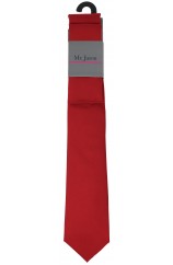  Mr Jason Matching Plain Red Polyester Tie And Hanky Set 