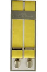 Erwin & Morris Made In UK Yellow 35mm 4 Clip X Back Braces