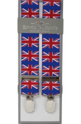 Erwin & Morris Made In UK Union Jack 35mm 4 Clip X Back Braces