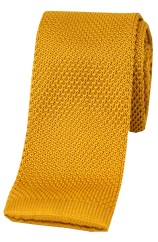 Soprano Gold Plain Thin Knitted Polyester Tie