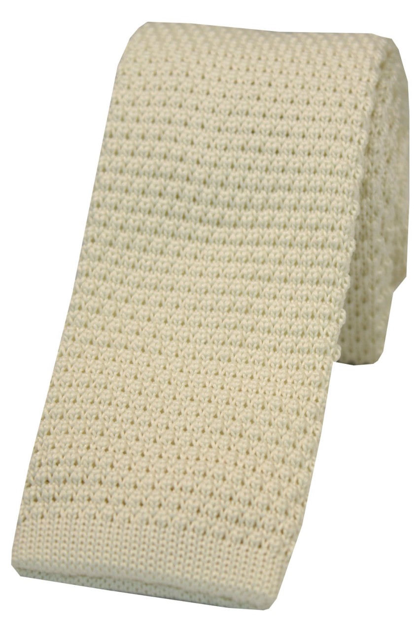 ivory knitted tie