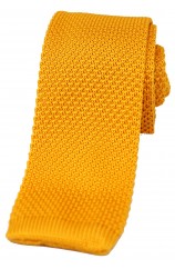 Soprano Sunshine Gold Plain Thin Knitted Polyester Tie