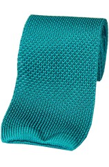 Soprano Turquoise Plain Knitted Silk Tie