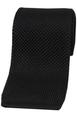 Soprano Black Knitted Silk Tie