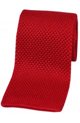 Soprano Letter Box Red Plain Knitted Silk Tie