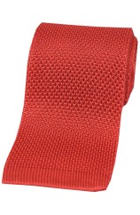 Soprano Coral Pink Plain Knitted Silk Tie