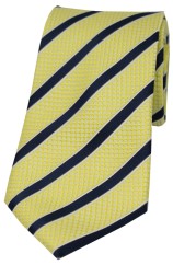 Soprano Blue Striped Polyester Tie On Lemon Yellow Ground