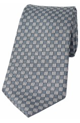 Soprano Grey Neat Checker Board Polyester Morning Tie