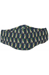 Green & Navy Cricket Themed Washable And Reusable Cotton Face Mask 