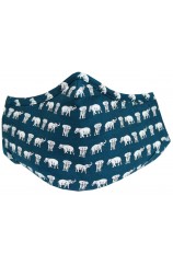 Navy Elephants Washable And Reusable 100% Cotton Face Mask 