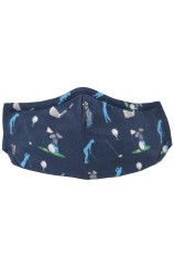 Navy Golf Themed 100% Cotton Washable & Reusable Face Mask 
