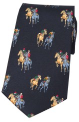 Soprano Final Furlong On Navy Ground Country Silk Tie