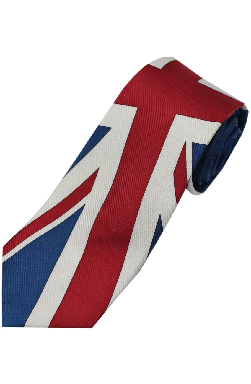 union jack silk tie
