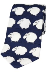 Soprano Black Sheep Of The Family On Blue Ground Country Silk Tie