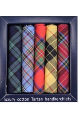 Soprano 5 Pack Popular Tartan Patterned Cotton Pocket Squares