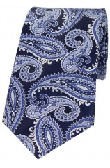 Posh And Dandy Navy And Blue Classic Paisley Silk Tie