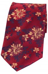 Posh & Dandy Maroon Ground With Red Wine Gold Flowers Tie