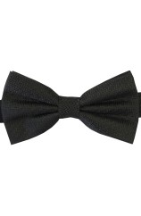 Soprano Black Herringbone Pre-Tied Silk Bow Tie