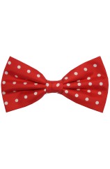 Soprano Red And White Polka Dot Silk Pre Tied Bow Tie