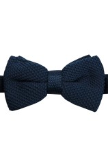 Soprano Pre-tied Plain Navy Knitted Polyester Bow Tie