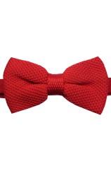 Soprano Pre-tied Plain Red Knitted Polyester Bow Tie