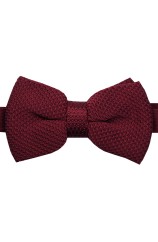 Soprano Pre-tied Plain Wine Knitted Polyester Bow Tie