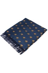 Soprano Blue Horse Racing Theme Silk Aviator Scarf