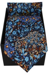 Posh & Dandy Multi Coloured Floral Tie Pocket Square Gift Set