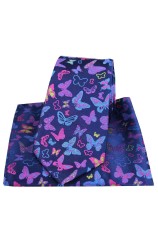 Posh & Dandy Butterflies on Navy Silk Tie and Pocket Square