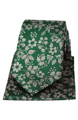 Soprano Forest Green Floral Silk Tie And Pocket Square