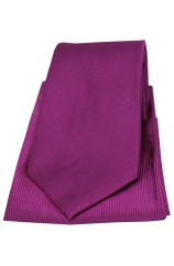 Soprano Cerise Plain Twill Silk Tie And Pocket Square