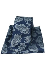 Soprano Large Navy Floral Woven Silk Tie And Pocket Square