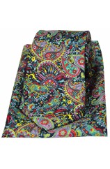 Posh And Dandy Bright Coloured Paisley And Flowers Tie And Pocket Square