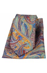 Posh And Dandy Multi Coloured Paisley Silk Tie And Pocket Square