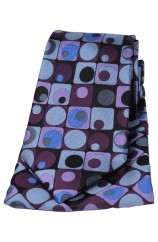 Posh And Dandy Purple Lilac Squares and Circles Silk Tie And Pocket Square