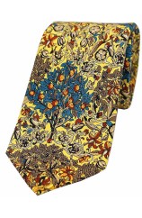 Yellow trees and  Leaves Luxury Silk Tie