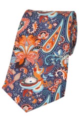 Bright Multi Coloured Paisley Posh And Dandy Silk Tie 