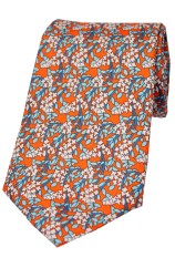 Orange Floral Posh And Dandy Silk Tie 