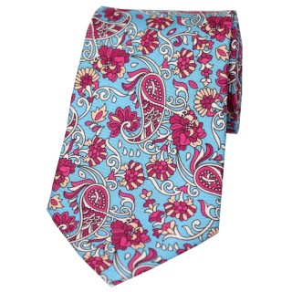Sky Ground with Plum Flowers Posh And Dandy Silk Tie 