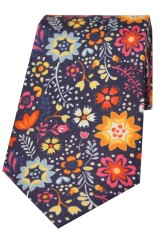 Large Bright Flowers Posh And Dandy Silk Tie 