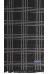 Erwin & Morris Black & Grey Check Scarf Supplied In A Gift Box