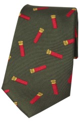 Soprano Gun Cartridges On Green Ground Country Silk Tie