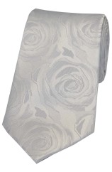 Soprano Silver Rose Wedding Silk Tie