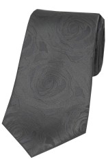 Soprano Wedding Grey Rose Wedding Silk Tie