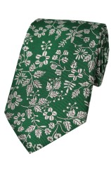 Soprano Forest Green Floral Silk Tie 