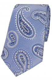 Soprano Blue Paisley Luxury Woven Silk Tie 