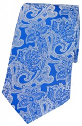 Soprano Royal Blue Edwardian Floral Patterned Silk Tie 