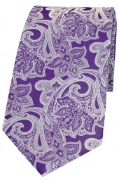 Soprano Lilac Edwardian Floral Patterned Silk Tie 