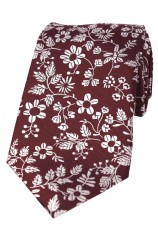 Soprano Burgundy Floral Silk Tie 